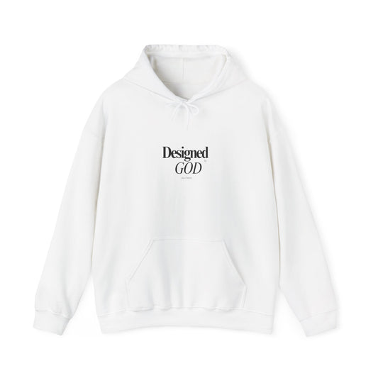 Designed by God Hoodie — Inspirational Christian Scripture Sweatshirt (Jeremiah 1:5)