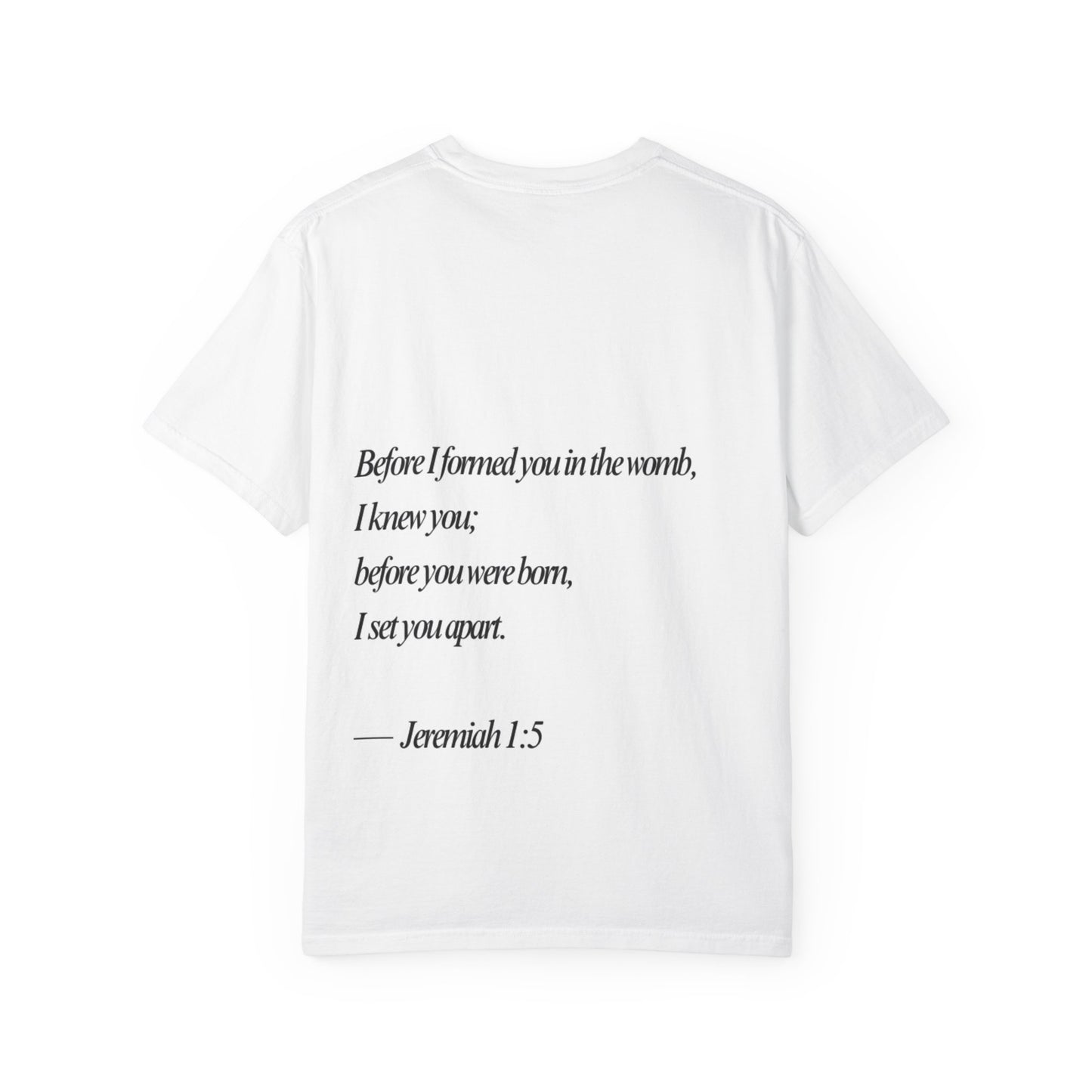 T-Shirt — "Designed by God" Jeremiah 1:5 Faith Tee