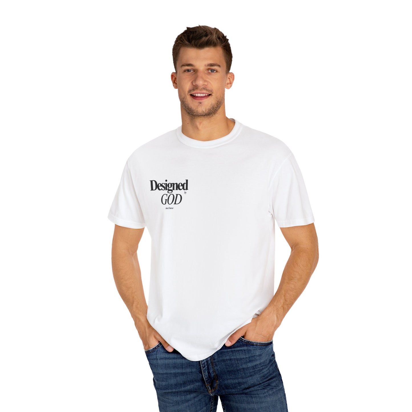 T-Shirt — "Designed by God" Jeremiah 1:5 Faith Tee